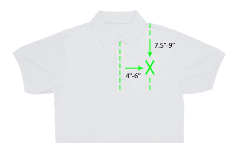 image of youth polo shirt for embroidery placement