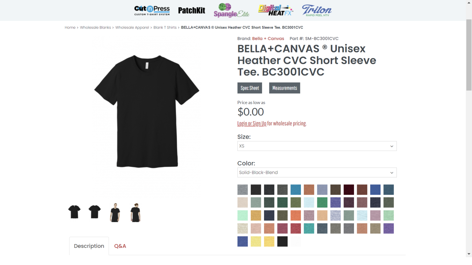 BELLA + CANVAS Unisex Heather Tee