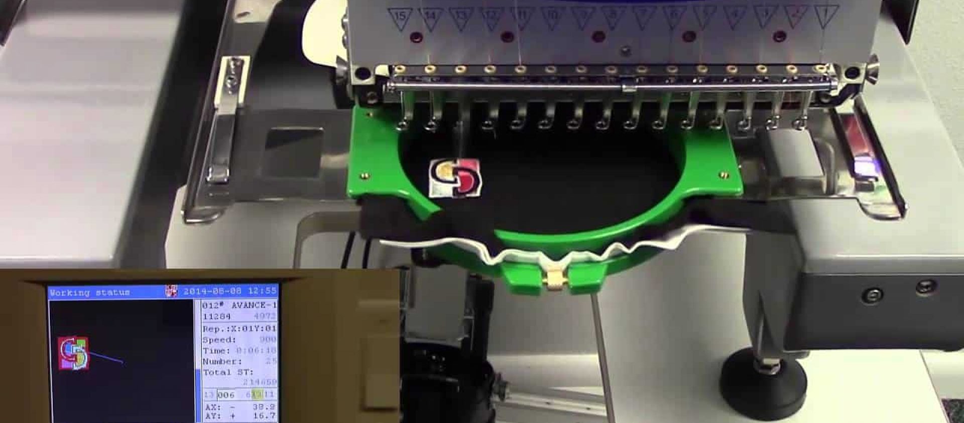 image of machine demonstrating an embroidery business at home